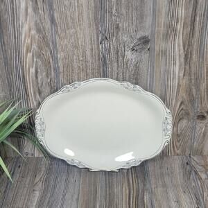 Vintage Homer Laughlin Oval Serving Platter Silver Rose Patrician 11-5/8"